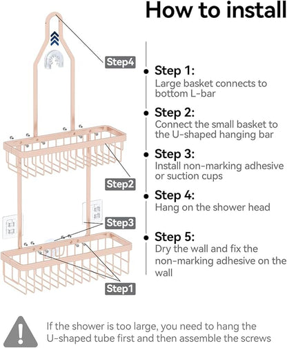 YASONIC Shower Caddy Hanging, Never Rust Shower Organizer Hanging, Aluminum