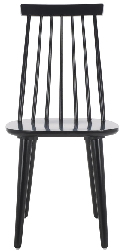 SAFAVIEH Furniture - Burris Side Chair Set of 2 - Black - Solid Wood - Modern Clean-Line Design - Ideal for Dining Room, Kitchen, Living Room, 17.7" Seat Height (AMH8511A-SET2)