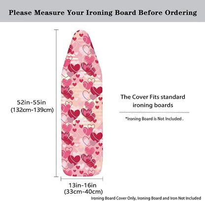 Love Heart Ironing Board Cover Standard Size Romantic Iron Board Cover