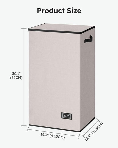 SOLEDI Laundry Hamper with Lid 100L Large & Tall Collapsible Laundry Basket