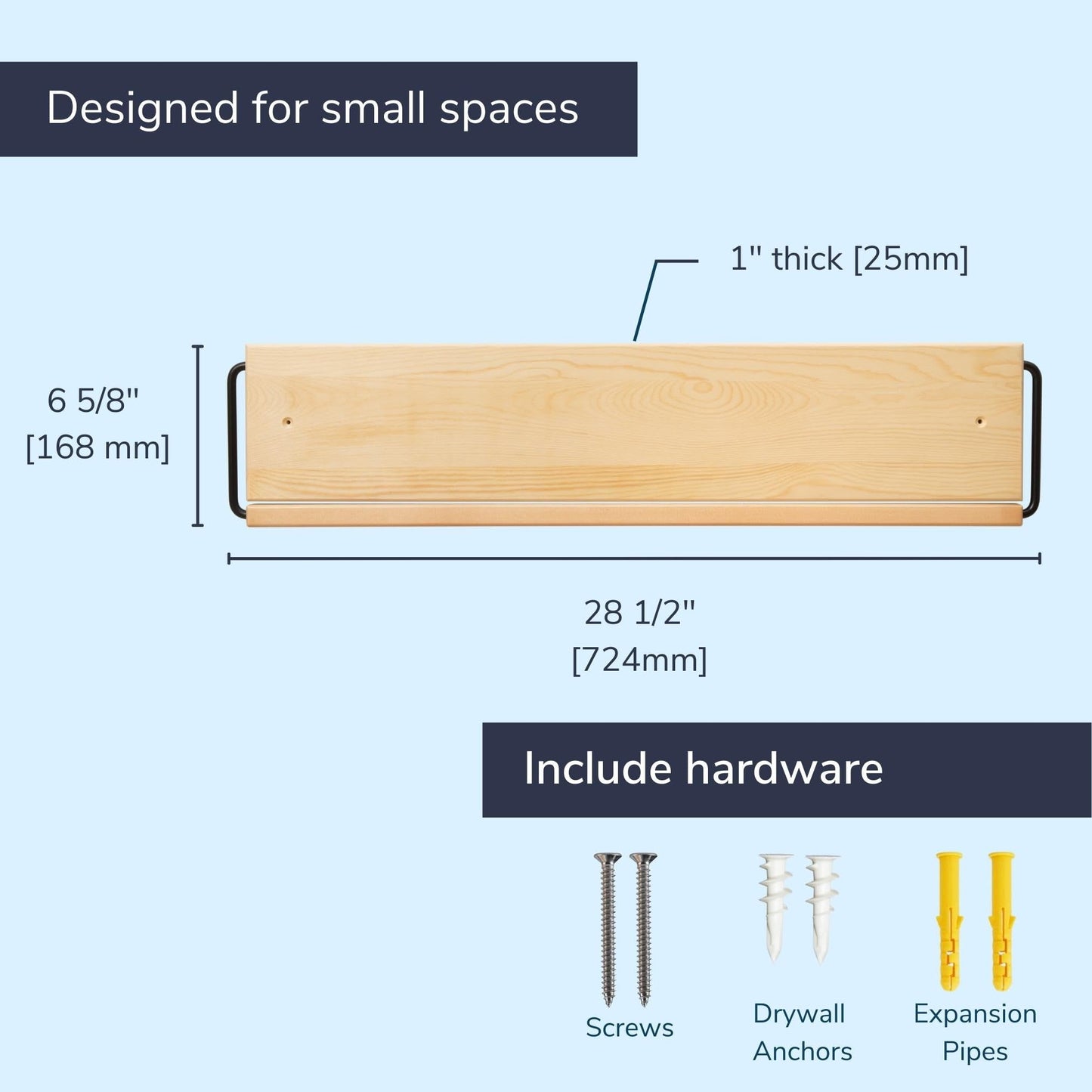 PeachyModern Wall Mounted Shoe Rack - A Wooden, Modern, Slim, and Small Shoe Storage Solution for Shoes and Boots in Narrow Spaces, entryways, or hallways. (30-in-Wide, Pack of 2)