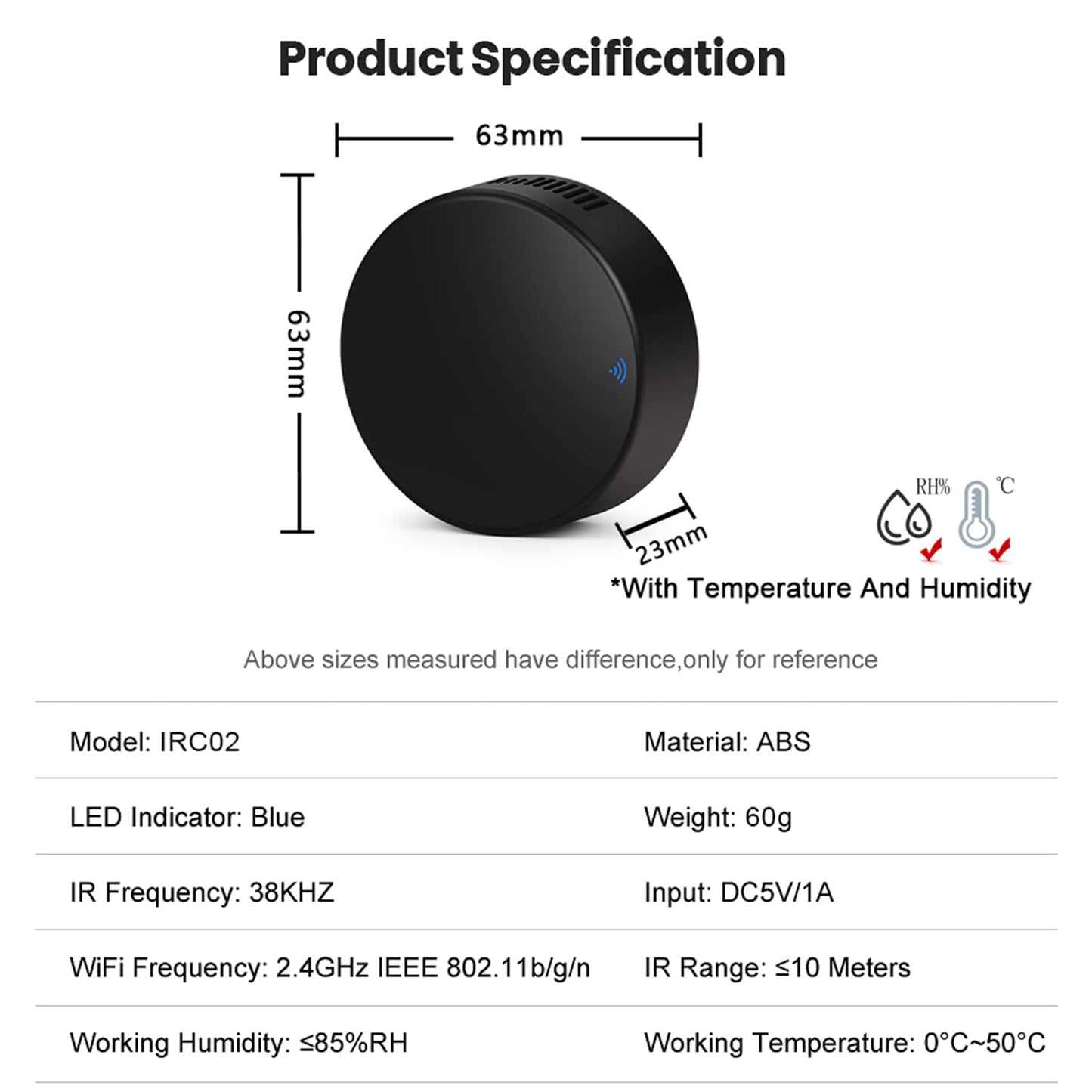 WiFi Smart Remote Controller Smart Home Infrared Universal Remote Blaster,One for All Control AC TV DVD CD AUD Air Conditioner SAT etc,No Hub Required Compatible with Alexa and Google Home(IR)