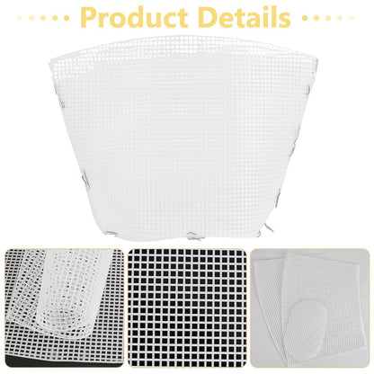 WADORN 2 Sets Clear Mesh Plastic Canvas Sheets for Embroidery, Blank Needlepoint Canvas Sheets for Crochet Bucket Bag Making Acrylic Yarn Knit Crochet Projects DIY Handmade Bag Weaving Kit, White