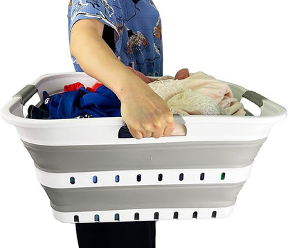 SAMMART 42L Collapsible Plastic Laundry Basket