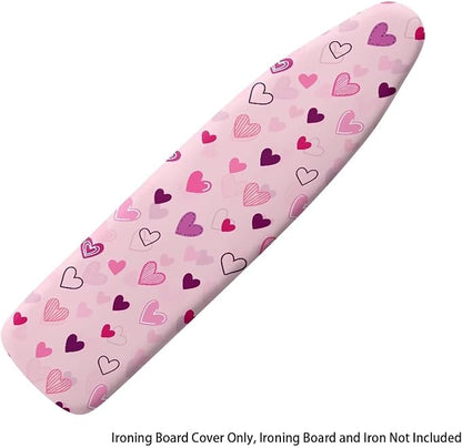 Pink Hearts Ironing Board Cover Soft Stain Resistant Ironing Board Cover