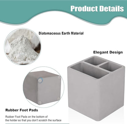 Diatomite Toothbrush Holders for Bathrooms, Electric Toothbrush and Toothpaste