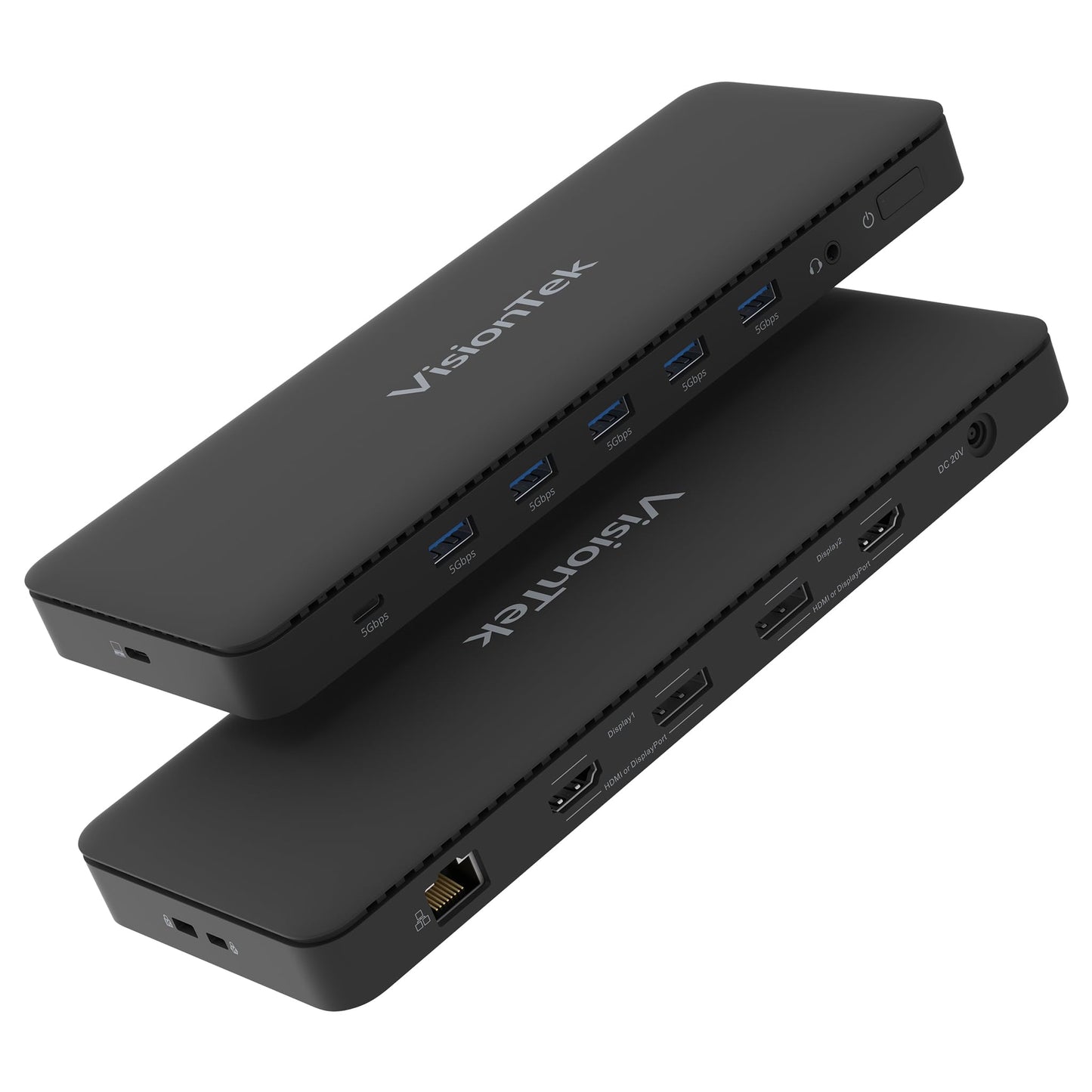 VisionTek VT4600DL Universal Dual 4K Docking Station 100W Charging (USB-A, USB-C)