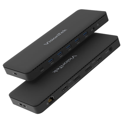 VisionTek VT4600DL Universal Dual 4K Docking Station 100W Charging (USB-A, USB-C)