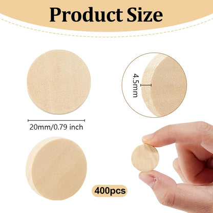 OLYCRAFT 400Pcs 0.8 Inch Natural Beech Wood Slices Unfinished Round Wooden Discs Small Wooden Circles Cutouts Unfinished Round Wood Slices for DIY Crafts Painting EngravingChristmas Decoration