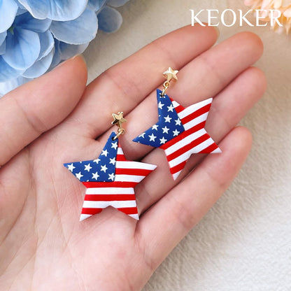 Keoker Stars Clay Cutters - 7 Pcs Fourth of July Polymer Clay Cutters, Independence Day Clay Earring Cutters, 4th of July Clay Cutters, Stars Polymer Clay Cutters (Stars)