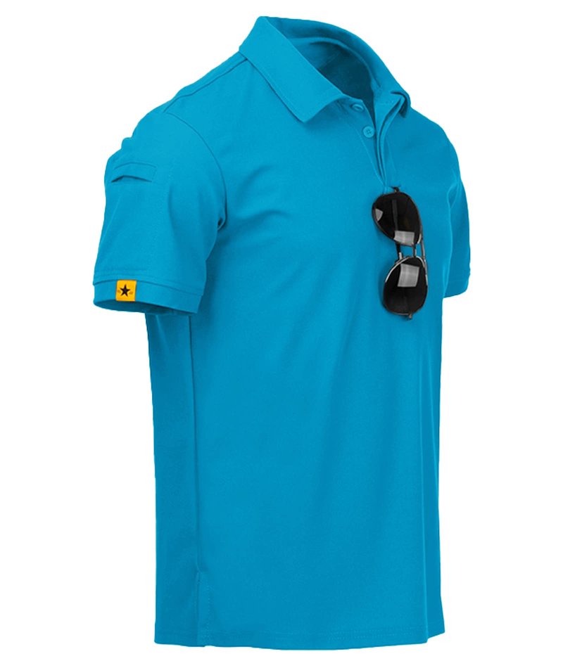 ZITY Mens Polo Shirt Short Sleeve Sports Tactical T-Shirt Athletic Golf Polos Daily Casual Stylish Collared Shirts for Men Bluegreen XX-Large