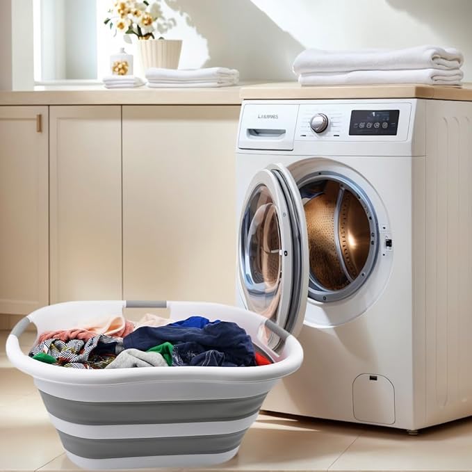SAMMART 40L Collapsible Plastic Laundry Basket