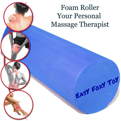 Foam Roller Back Leg Muscle Pain - Small Size Medium Density EVA Muscle Recovery Roll Ø3.75"x18" for Physical Therapy, Helps as Spine Cracker Stretcher