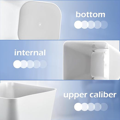 Amyhill 20 Pcs Small Trash Can 2 Gallon Plastic Garbage Can Small Waste Basket for Bathroom Office Kitchen Living Room Bedroom Home Under Desk (White)