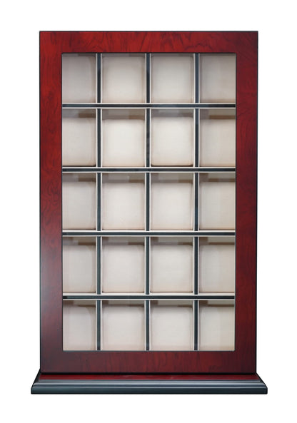 TIMELYBUYS 20 Piece Cherry Wood Watch Display Wall Hanging Case and Storage Organizer Box and Stand for Oversized Watches