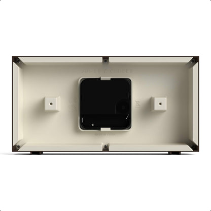 JONES CLOCKS® 'Odeon' Desk Clock | Modern Rectangular Design in Brown, Stylish Retro Look for Shelf, Table, Mantel or Bedside