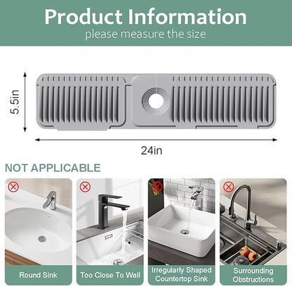 24 Inch Upgraded Draining Mat Folding Faucet Mat
