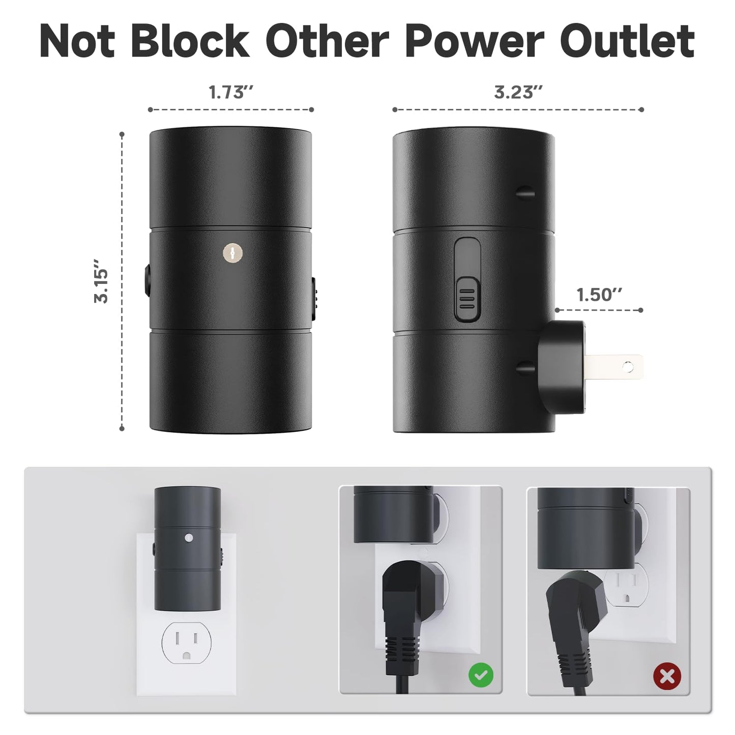 NIORSUN Night Lights Plug into Wall, Dimmable with 3 Color Modes & Auto On/Off Sensor, Ultra-Slim Nightlight for Hallway, Bathroom, Bedroom, Nursery, Kitchen (4 Pack, Black)