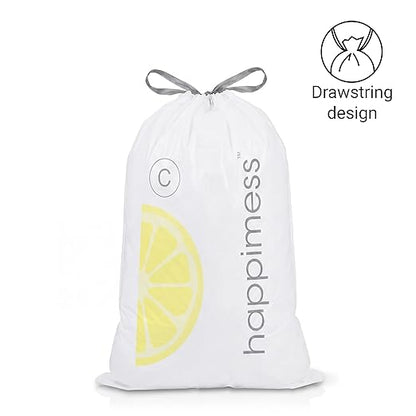 happimess 13.2 Gallon Drawstring Trash Bags, Lemon Scent, Heavy Duty MDPE Liners