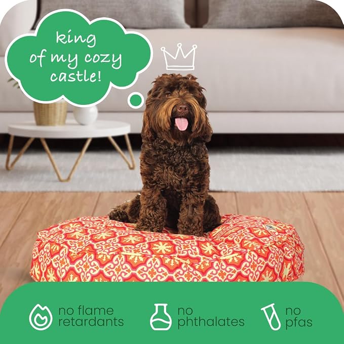 Molly Mutt Medium to Large Dog Bed Cover - Papillon Print - Measures 36” x 5’’ - 100% Cotton - Durable - Breathable - Sustainable - Machine Washable Dog Bed Cover