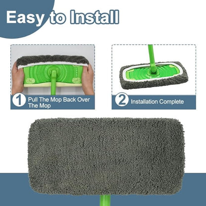 Reusable Microfiber Mop Pads Washable Wet Pads Compatible