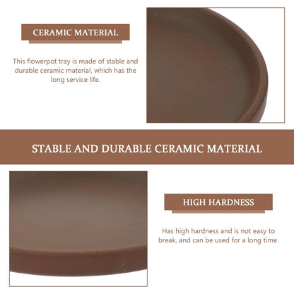 BESPORTBLE Purple Clay Flower Pot Tray - 4.72 Inch Round Ceramic Plant Saucer for Indoor and Outdoor Use Durable Water Catcher for Potted Plants