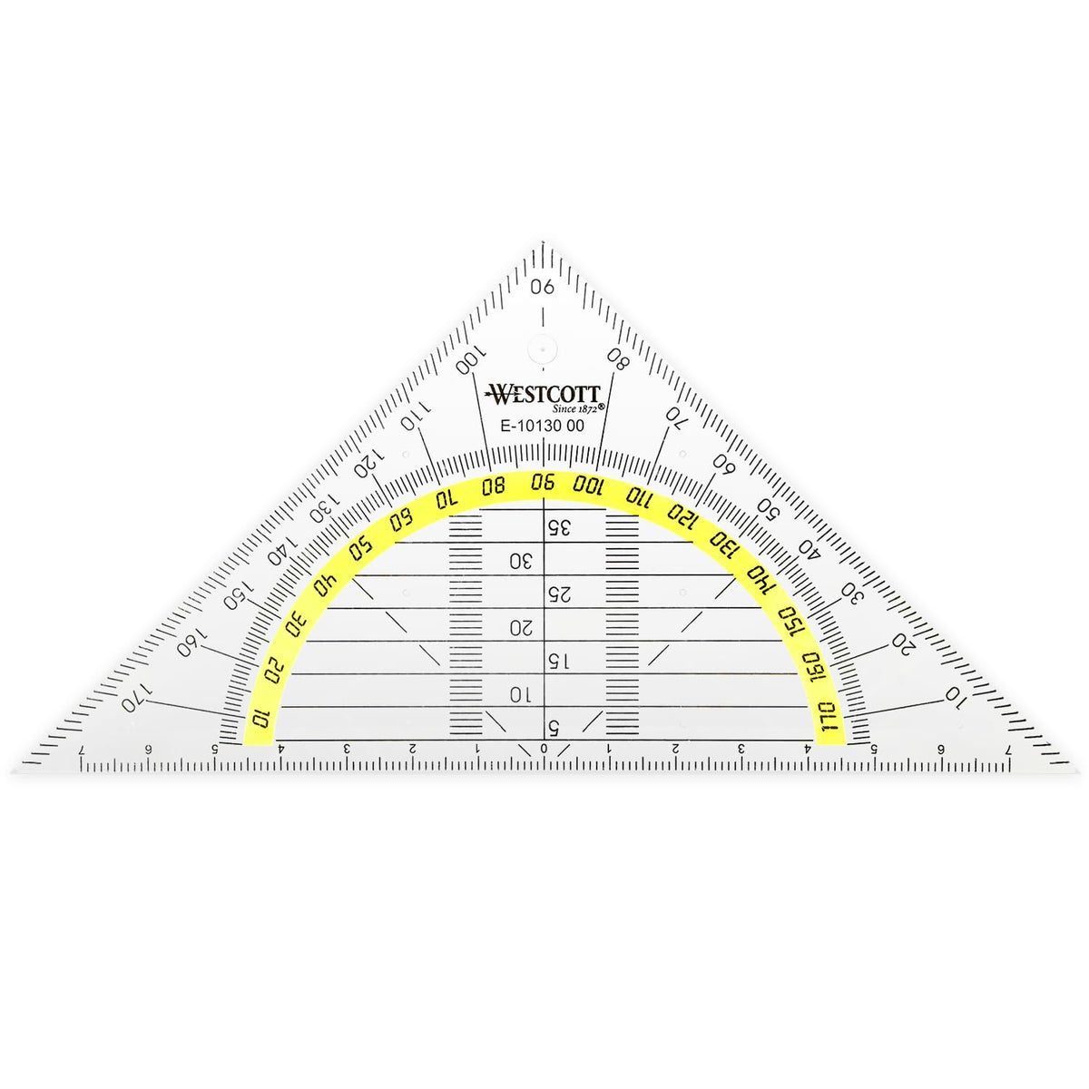 Westcott Set Square, Plastic, 14 cm, Transparent, Other Styles Available 1 Items 14 cm/ohne Griff
