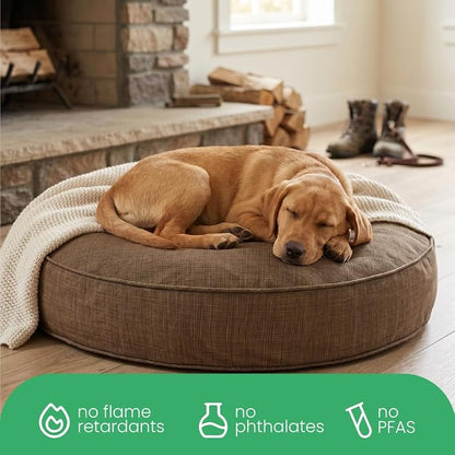 Molly Mutt Woodstock Dog Bed Duvet Cover, GOTS-Certified 100% Organic Cotton Canvas Cover for Dog, Puppy, or Cat Bed, Durable, Washable, and Free of Harmful Chemicals, Round, 36"x5"