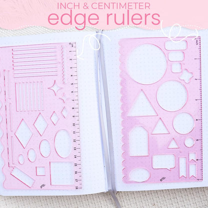 In The Slightest - Journal Stencils, Planner Stencils, Notebook, Diary, Journaling, Bullet Journaling Supplies, Notebook, DIY Drawing, Hard Plastic, Planner Accessories - Watermelon