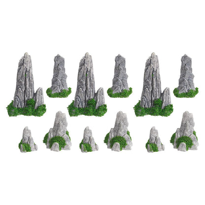 DOITOOL 12PCS Mini Rockery Decoration Zen Garden Accessories Miniature Zen Decor Rockery Statue Miniature Mountain Micro Landscape Decoration Bonsai Ornament Plant Pot Terrarium Decor