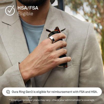 Oura Ring Gen3 Heritage - Silver - Size 6 - Smart Ring - Size First with Oura Ring Gen3 Sizing Kit - Sleep Tracking Wearable - Heart Rate - Fitness Tracker - 5-7 Days Battery Life