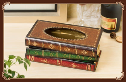 Tosnail Elegant Wooden Antique Book Tissue Holder Dispenser/Novelty Napkin Holder, 10.75 x 6.5 x 4 Inches