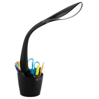 OttLite LED Desk Space Organizer Lamp - 4 Brightness Levels, Additional Storage, Great for Workstation, Offices, Dorms