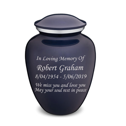 Geturns Embrace Adult Personalized Cremation Urns for Human Ashes I Large Cobalt Blue Funeral Urn for Men and Women I 200 lbs