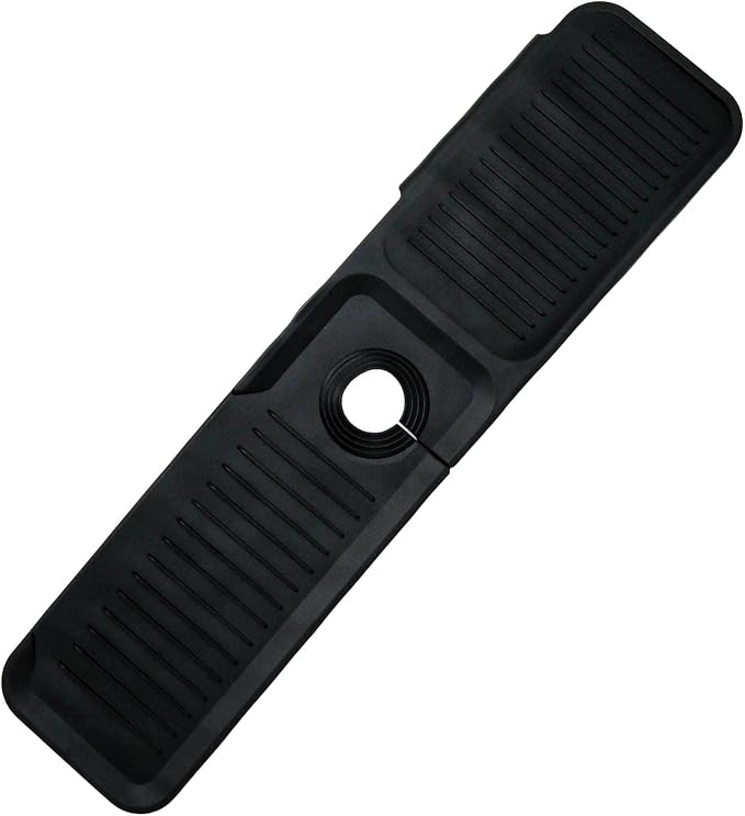 24 Inch Black Durable Faucet Mat, Silicone Kitchen Sink Splash Guard Behind