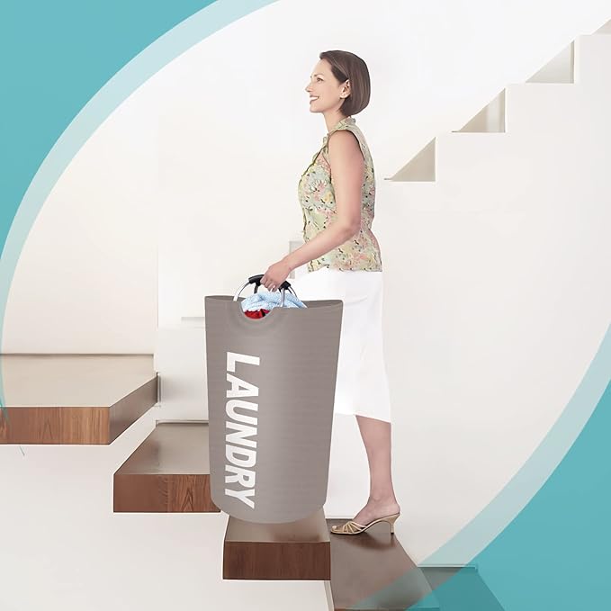 StorageRight 90L Large Laundry Basket, Laundry Hamper, Dirty Clothes Hamper