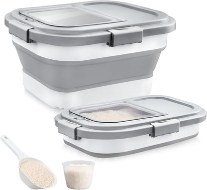 Rice Storage Container, Collapsible Airtight Food Storage Containers 6-20 Lbs
