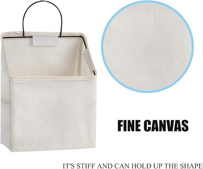 Wall-Hanging Storage Bags, Desktop Organizer Basket Cotton Linen Hanging