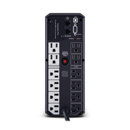CyberPower BRG1500AVRLCD2 Intelligent LCD UPS Battery Backup and Surge Protector, 1500VA/900W, 12 Outlets 2 USB Ports, AVR, Mini-Tower, UL Certified, 5-Year Warranty