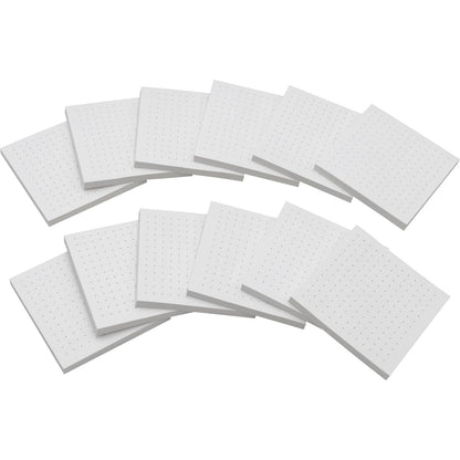 (12 Pad) Dotted Sticky Notes, 3x3 Inch, Dot Grid Self-Stick Notes, Easy to Post for School, Office, Notebook, White Color Pads/Pack
