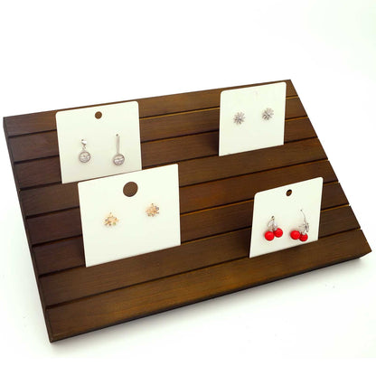LUBANHAND Wooden Portable Earring Display Stand Greeting card Business Card display Stand Earring card holder display stand for vendors Earring Cardboard for Selling