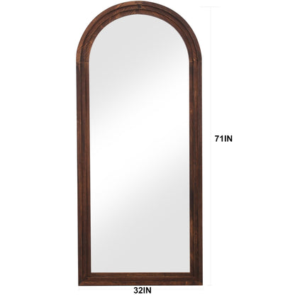 Otlsh Full Length Mirror, Wood Frame, Standing Mirror, Wall Mirror-Walnut