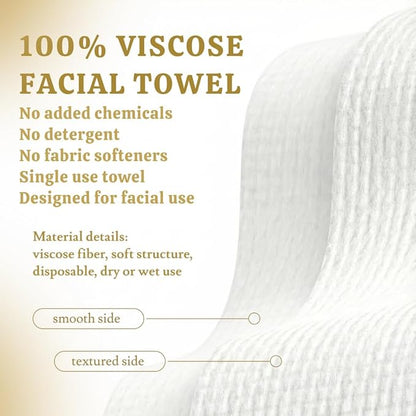 Glow & Go XL Disposable Face Towel 10x15 Inch, 100% Biodegradable Premium Towels