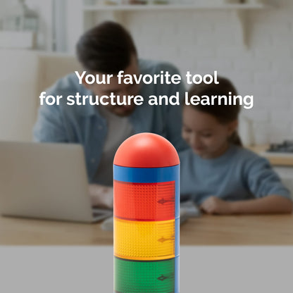 KADAMS Visual Timer for Kids with Audio Pre-Alarm - Traffic Light Alarm for Kids Toddler Teachers Classroom Home Time Management Tool 24hr Countdown Pause Memory Function