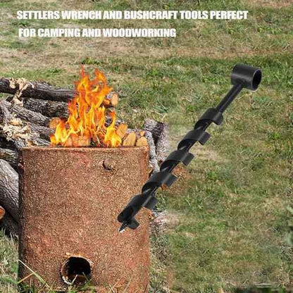 4 Pcs Hand Auger Wood Drill,Bushcraft Hand Auger Wrench Scotch Eye Wood Auger Survival Settlers Wrench Tool Bushcraft Gear for Camping,Outdoor,Hiking,Woodworking