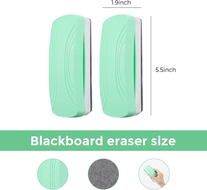 Ddaowanx Whiteboard Eraser, Magnetic Dry Erase Eraser, Glass Board Eraser,School and Office Supplies, Pack of 2 (Light Green)