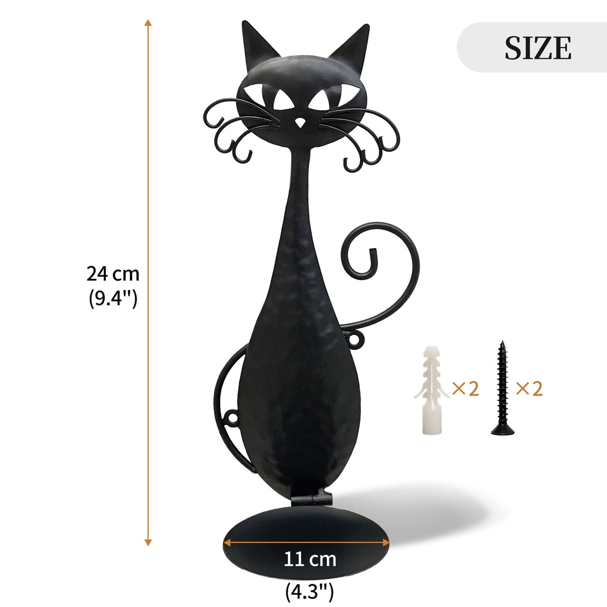 OFILLES Glass Candle Holders for Pillar Candles,Black Metal Cat Wall Sconces Candle Holder