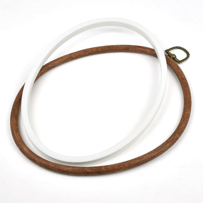 Celley Embroidery Hoops, Oval Wood-Look, 3 Pcs (Wood-Look, 7.3 X 5.8 Inches)