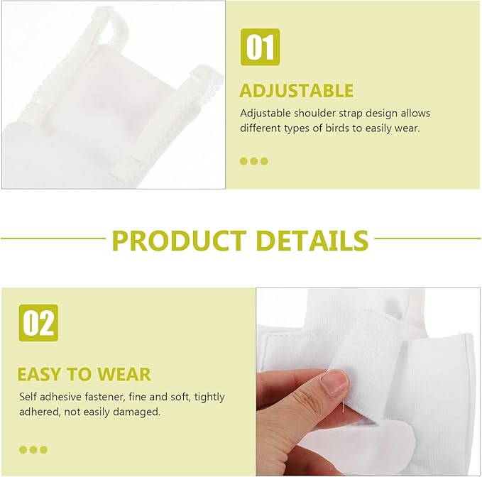 Generic Bird Diaper for Parrots Breathable Costume for Cockatiels Pigeons and Parakeets Washable Reusable Nappy Clothes for Birds