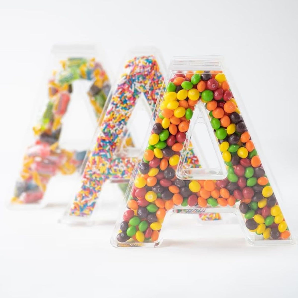 OAEUQ 10-Inch Magnetic Alphabet Candy Jar Refillable Fillable Letters For Candy Tray Reusable Lidded Candy Jar Candy Buffet Container Set (Z, 1)